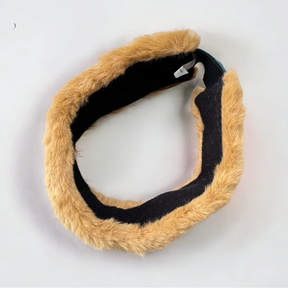 Brown Faux Fur Headband Head Wrap